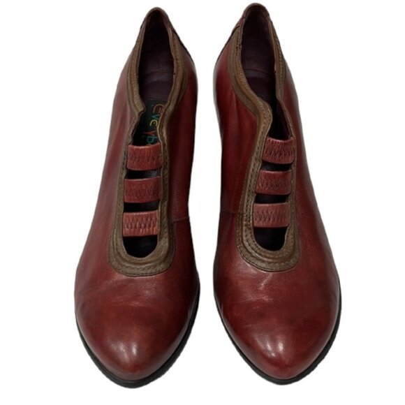 Everybody by BZ Moda Red‎ Leather Heeled Booties Art to Wear Comfort Shoes EU 41 - Picture 2 of 12